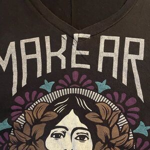 Obey Black Graphic V-Neck Top